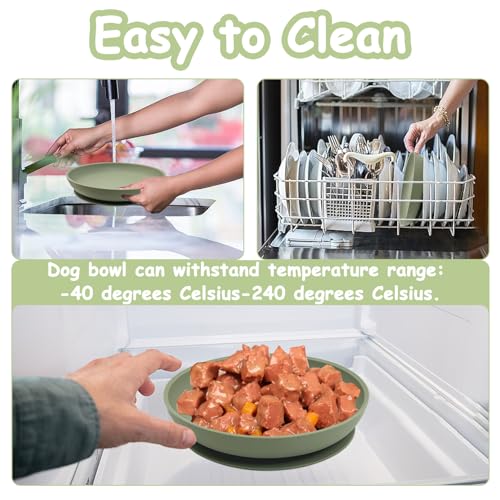 Apatal KA057-G2 Silicone Dog Bowl Set Of 2-7.7In No Spill Puppy Food And Water Dish Less Mess Cat Plates thumb #5