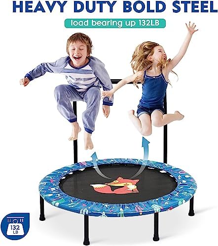 Mini Trampoline for Kids with Handle and Padded Cover, 36in Trampoline Foldable Fitness with Exercise Rebounder Jumper Safe Indoor or Outdoor Durable Toddler Trampoline Jump Sports 4 51dzwQVbh4L. AC