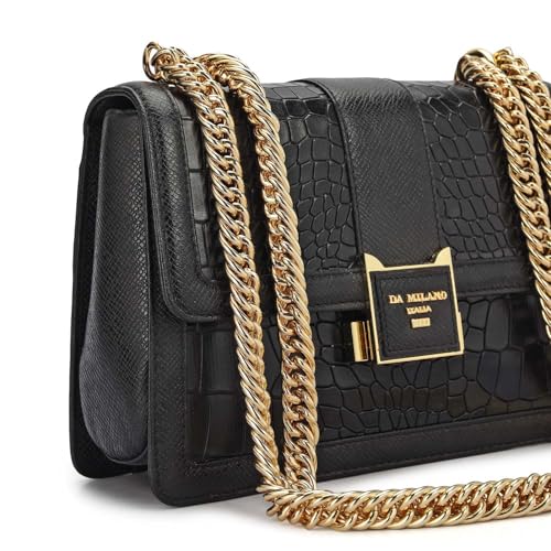Image of Da Milano Leather Shoulder Bag for Women (01607OL)