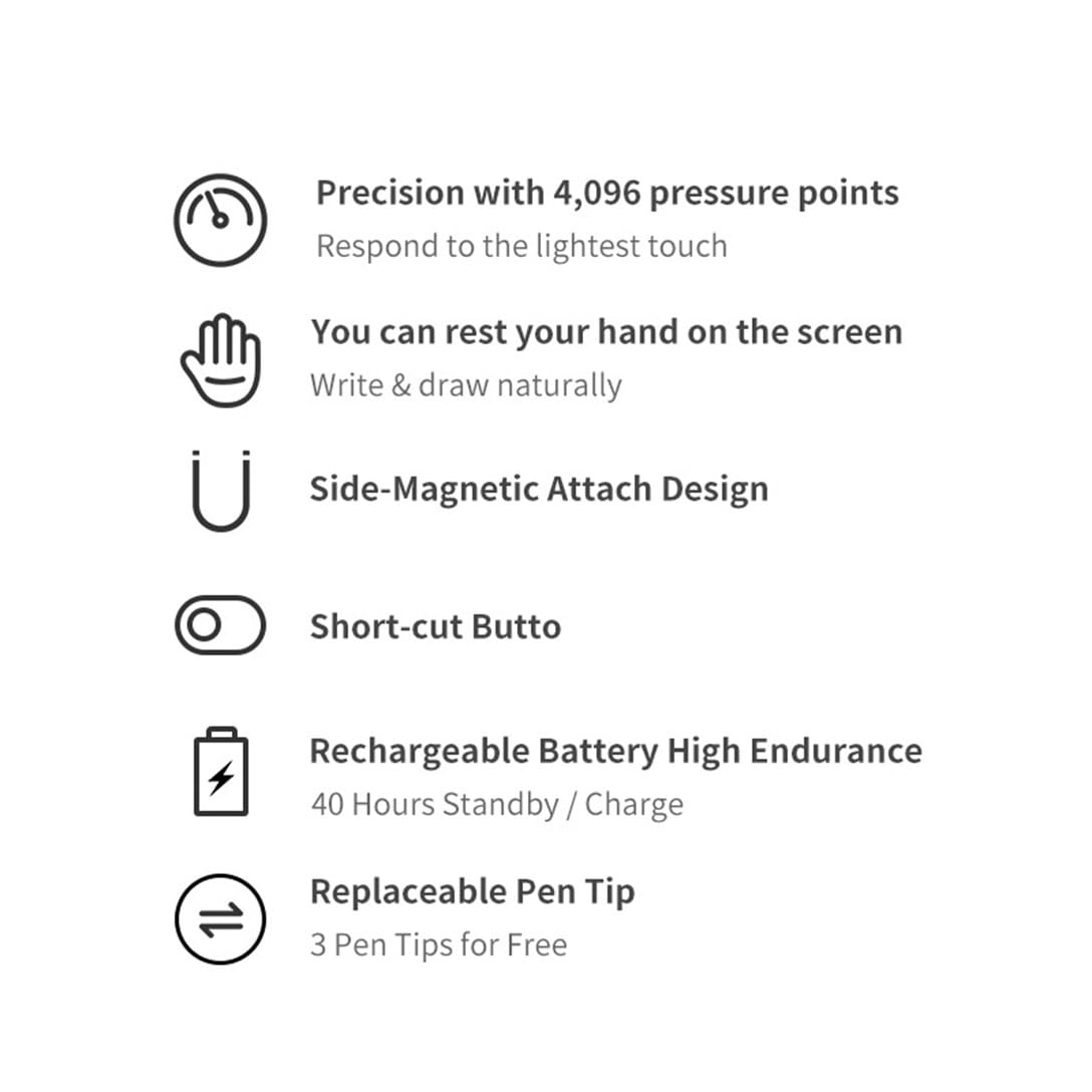 para Lenovo Tab P11 Pro TB J706F Lenovo Tab P11 Pro TB-J706F Tablet Pen Lápiz táctil Recargable para Lenovo Xiaoxin Pad Pro 11.5" TB-J706F Lápiz táctil de presión de Entrada (Negro)