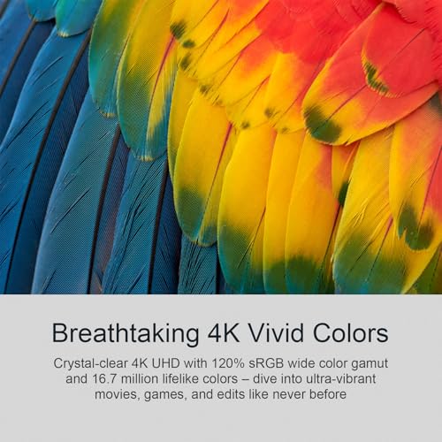 Image of 32 Inch 4K UHD Monitor, 3840 x 2160 Fast IPS Computer Monitor, 3000:1 Contrast, sRGB 120%, Blue Light Filter, Free-Sync, Zero Frame Screen With HDMI, DisplayPort for Home and Office, VESA(100x100mm)