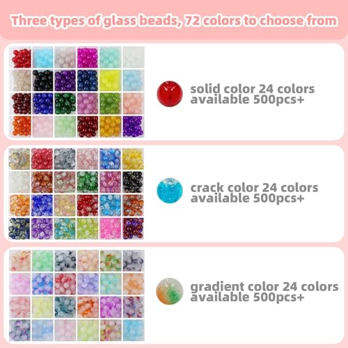  8mm Glass Beads for Jewelry Making, 1,800+pcs  - image 3