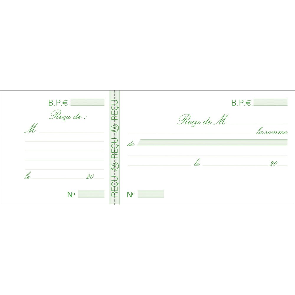 ELVE 24848 Bloc Quittances Loyer Papier Chèque Amagnétique 102 X 270 Mm - Papier Blanc