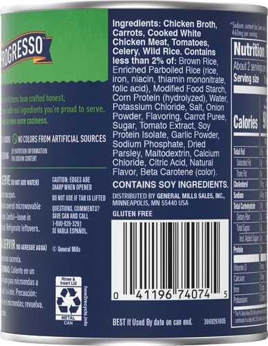 Image of Progresso Reduced Sodium, Savory Chicken & Wild Rice Soup, 19 oz. (Pack of 4)
