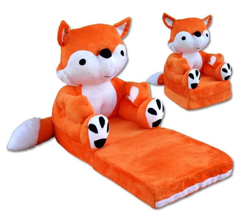 nana shop Fauteuil pour enfant, mini fauteuil, chaise d'enfant, canapé dépliable 2 en 1, fauteuil douillet, canapé pliable pour chambre d'enfant (renard)