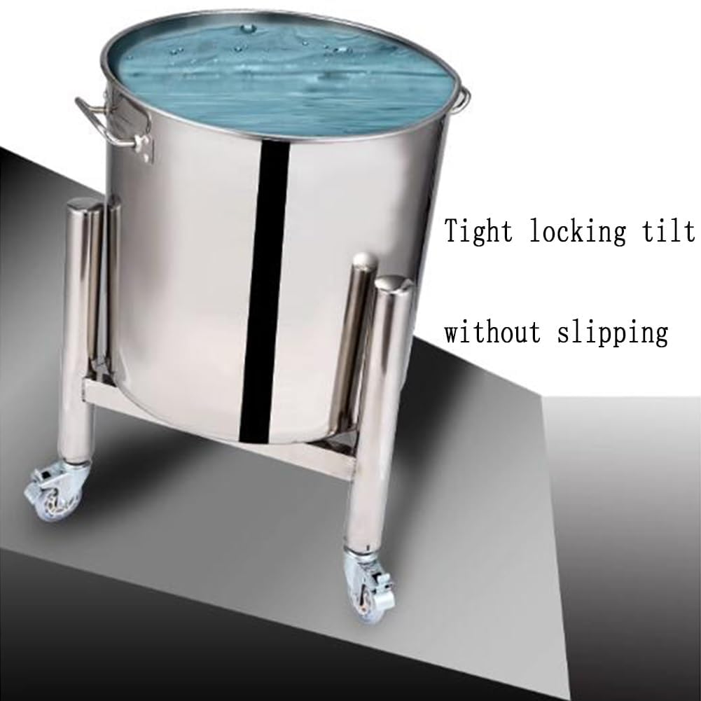 Marco de cubo de acero inoxidable resistente con soporte móvil triangular para aislamiento térmico de ollas de sopa, diseño duradero y portátil