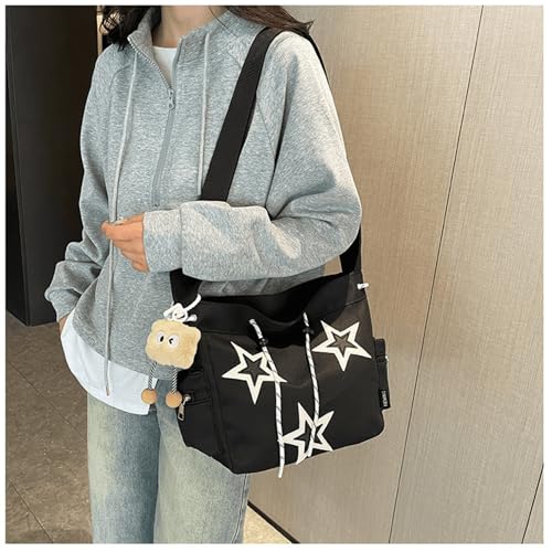 Vintage Star Messenger Bag, Cute Aesthetic Y2K Tote Bag for Women Men2