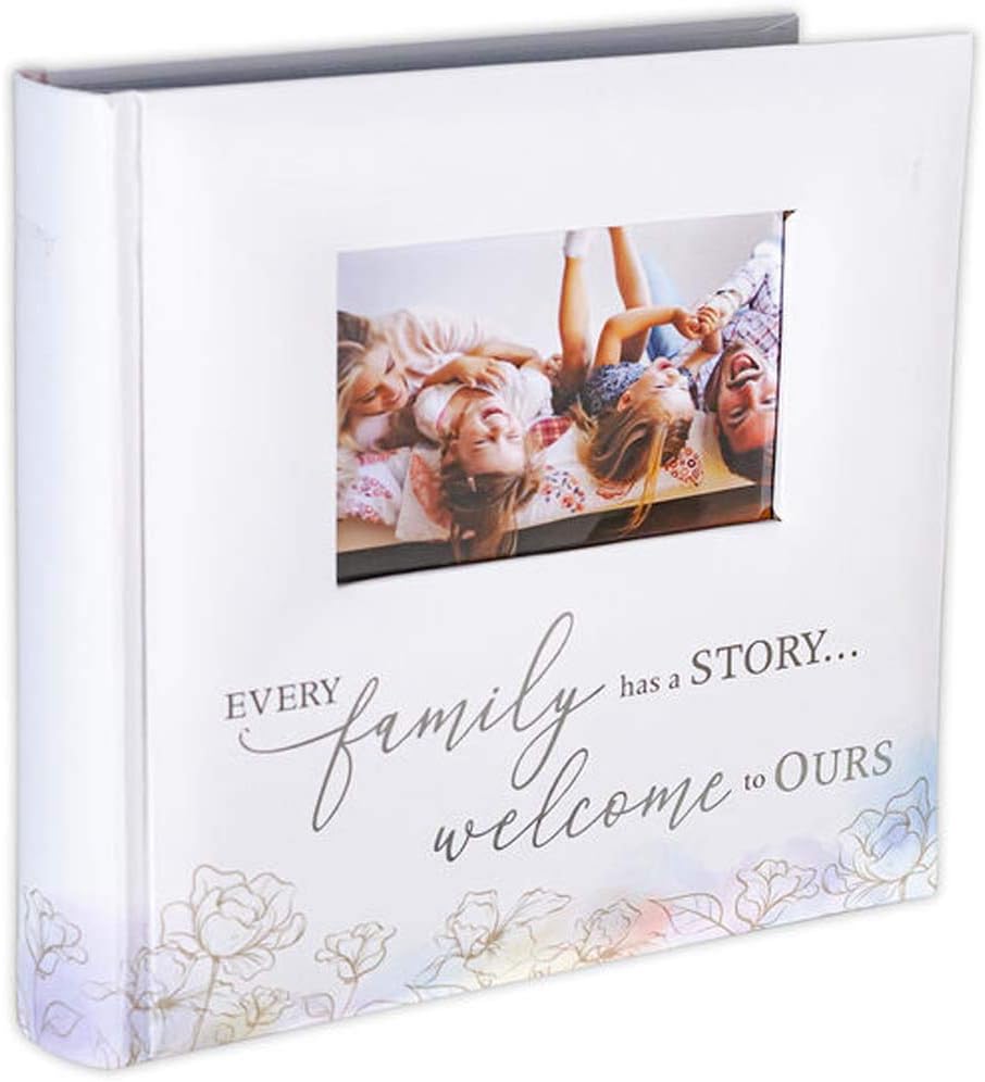 International Designs 2 Up 4x6 Photo Album With Memo Writing Area Every Family Has A Story Welcome To Ours Watercolor Cover Book Bound White