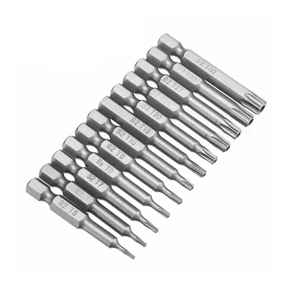 Ruxyoie One Color 12Pcs Screwdriver Bit Set 50Mm 1/4'' Hex Shank Steel Magnetic Bits