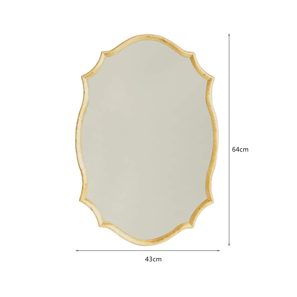 Miroir Mural Ovale En Bois - 38x32 Cm, Style Original, Pour Salon, Chambre, Entrée - 2