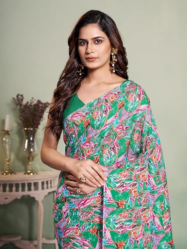 Image of Garden Vareli Art Silk Abstract Printed Saree
