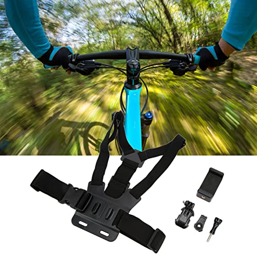 plplaaoo Suporte no peito para celular, alça ajustável para selfie no peito com clipe para celular,