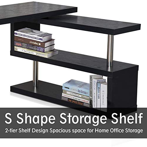 Homcom, scaffale porta computer con scrivania e