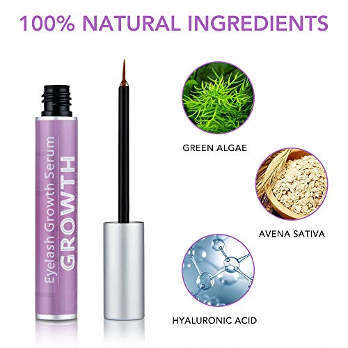 Eyelash Growth Serum, Lash Enhancers & Primers for Eyelash and Eyebrow, Rapid Growing Conditioner Treatment for Thicker, Stronger Lashes and Brow -5ml (Pink)