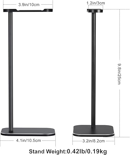 Miniatura 6 de Headphone Stand Aluminum, Headset Holder with Solid Metal Base for Desk, Compatible with Most Headphones (Black)