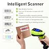 Barcode Scanner Wireless, 1D CCD Automatic Bar Code Scanner with 1.8 Inch Display Screen, Rechargeable Handhold Barcode Reader with 2.4G Receiver & USB Wired Plug and Play (Green)