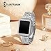 wutwuk Kompatibel mit Apple Watch Armband 40mm Damen Funkeln Glitzer Metallarmband für iWatch SE 3 2 1 Series 6 5 4 40mm mit Diamant Strassstein Harter Schutzrahmen, Silber