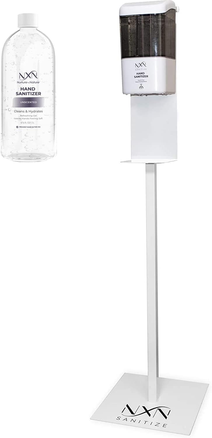 NxN Automatic Touchless Hand Sanitizer Dispenser Station with Floor Stand, for Home and Commercial Use. 20.2 OZ Capacity (One 67.6 OZ Refill Bottle Included)