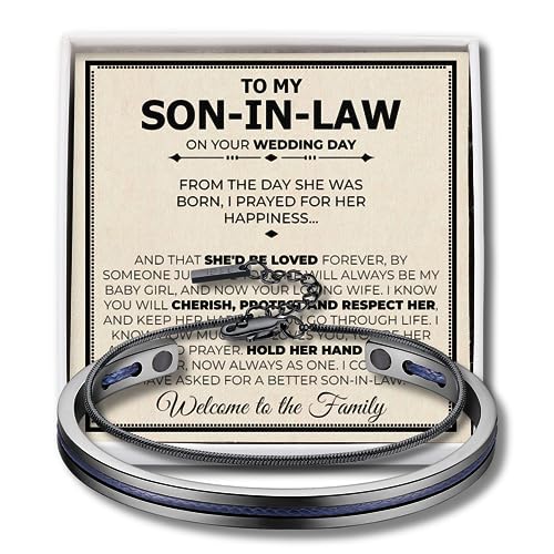 Love You This Much Nautical Rope Cuff Bracelet from Mother In Law, Wedding Gift to Future Son In Law