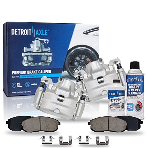 Image of Detroit Axle - Front Disc Brake Calipers + Ceramic Brake Pads Replacement | for 2007 2008 2009 2010 Nissan Sentra Altima - 6pc Set