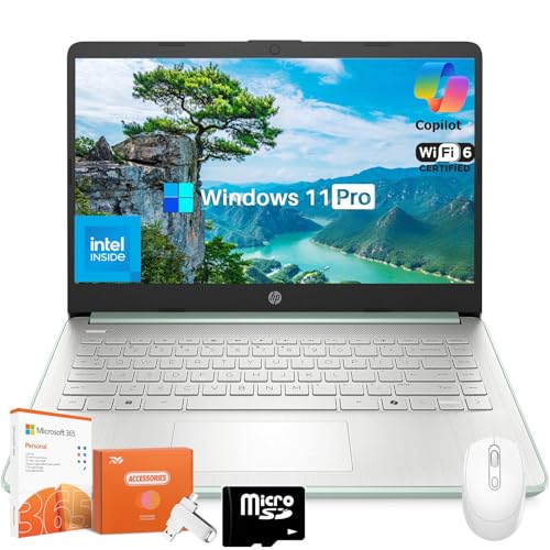 HP (エイチピー) 2025 学生ビジネス用ノートパソコン Intel N150 CPU (Beats N4120) 14インチ LED 16GB RAM 128GB UFS+256GB MSD+128GB USB Wi-Fi 6 Copilot AI(