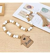 OMISHE Wood Bead Garland with Tassels, Wooden Beads Garland with Home Tag, Boho Home Decor, Decor...