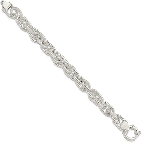 Miniatura 3 de IceCarats Pulsera de cadena de eslabones de plata de ley 925 de 7.75 pulgadas, Plata Esterlina, No es una piedra preciosa