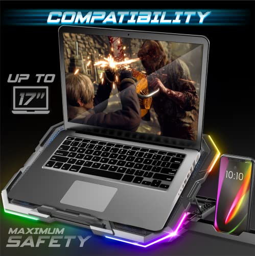 Base refrigeradora portatil para jugar en pc y consolas ps4 con soporte de mesa 5