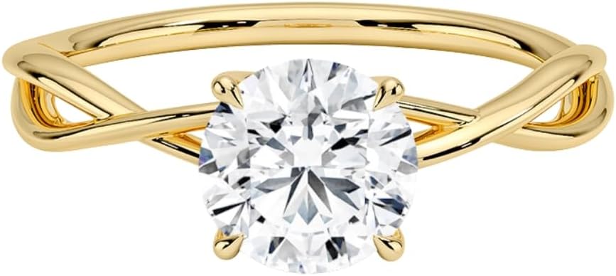 1-3 CT Moissanite Engagement Ring Colorless VVS1 10K 14K 18K Solid Gold & 925 Sterling Silver Infinity Solitaire Engagement Ring Christmas Gift For Women