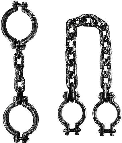 Amazon.com: AOFOX Halloween Chains Props, 2 Pack Plastic Fake Prison ...