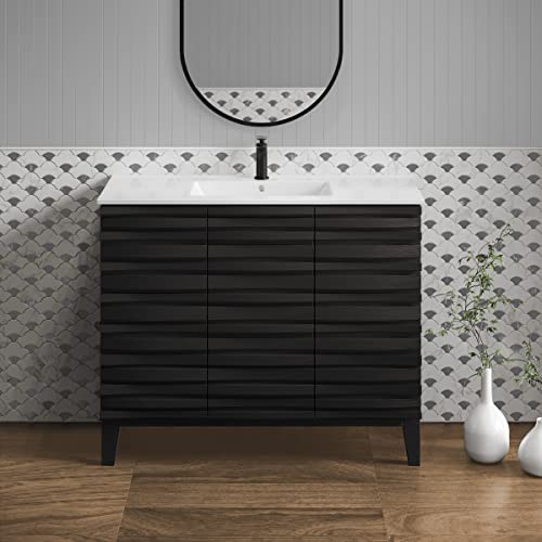 Swiss Madison Well Made Forever Cascade Bathroom Black Bath Vanity #TOP13