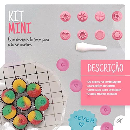 Kit Carimbo Para Doces Carimbos Mini Estrela Coração Pétala