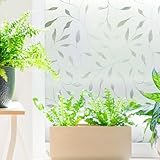Artscape Etched Leaf | Decorative Privacy Window Film with Textured Glass Pattern | Non-Adhesive & UV Protection | Easy to Apply & Removable | 24 x 36 Inches | Made in USA