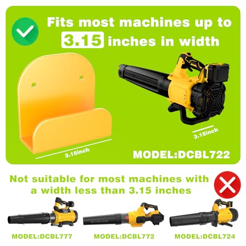 Liantaul Leaf Blower Rack, Wall-Mounted Tool Hanger Compatible with DCBL722, Hedge Trimmers, Grass Trimmers, Garden Power Tools & Garage Organization, 1 Pack