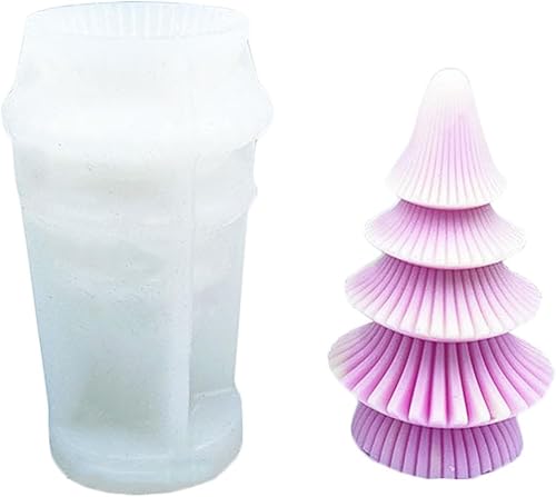 Molde de vela 3D con forma de árbol de Navidad de origami, molde de silicona para resina epoxi, vela, jabón, bomba de baño, yeso, manualidades de