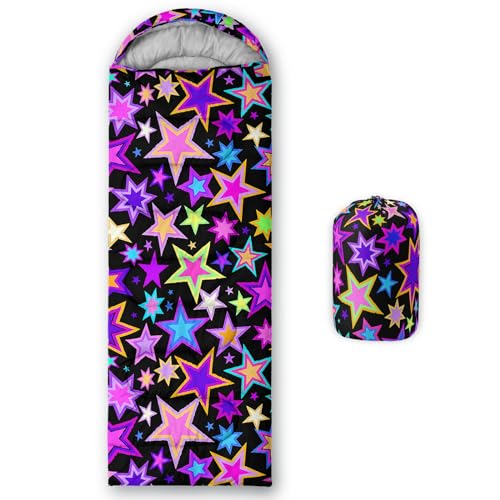 QOOMO Colorful Stars Printed Camping Sleeping Bags, 31x90inch