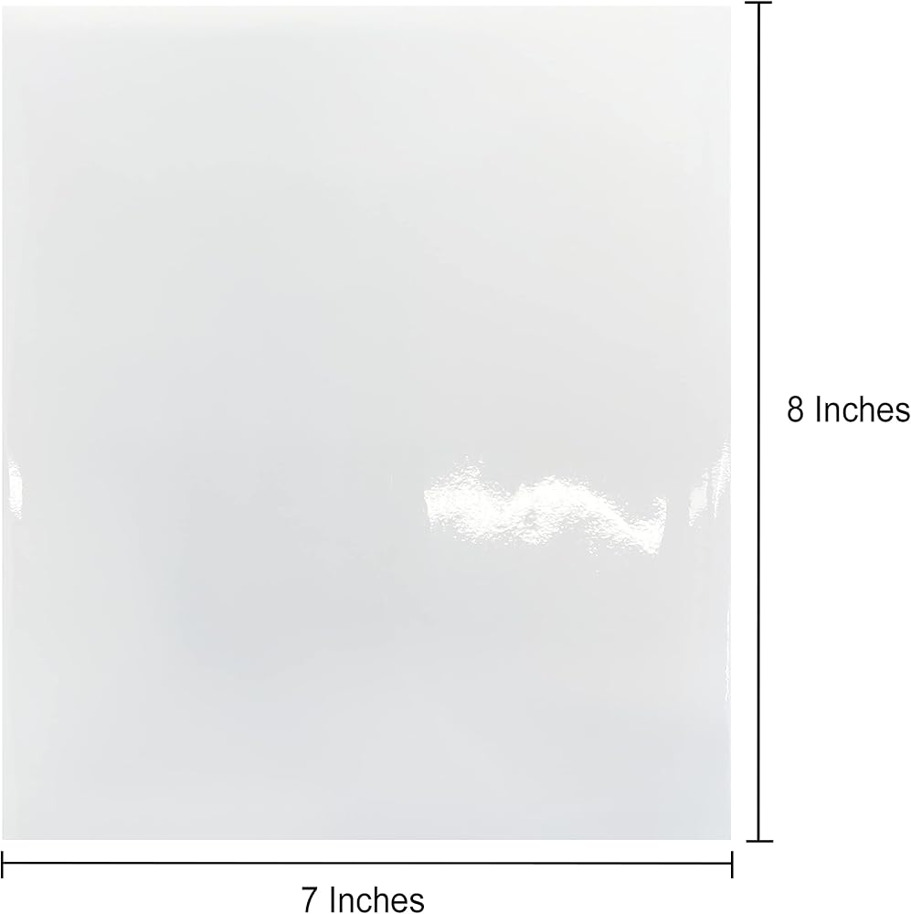 VHALE Glossy Clear Self-adhesive Overlay Laminating Sheet Contact Papers, 7 X 8 Inches, Single-sided, for Easy Application of Paper Suncatcher Kids’ Crafts, 3.15 Mil, Pack of 20