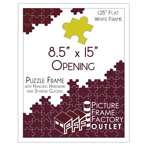 PFFO 8.5x15 White Puzzle Frame for Jigsaw Puzzles or Photos, Wall Decor