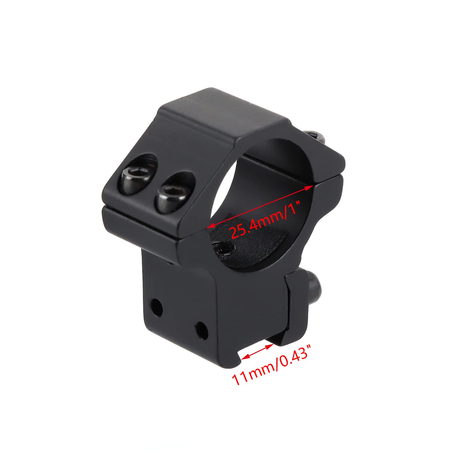 Anillos de Montaje, Adaptador de Anillos de Alcance de Perfil bajo táctico de 25,4mm, Compatible con riel de Cola de Milano de 11mm para Deportes al Aire Libre