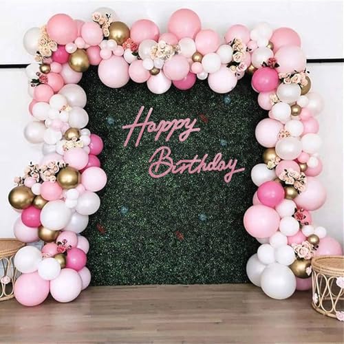 Image of TONIFUL Happy Birthday Sign for Backdrop - Glitter Pink Felt Banner - Includes Dot Glue - Perfect for Birthday Party Backdrop,Wall Decr,Balloon Arch,Photo Background