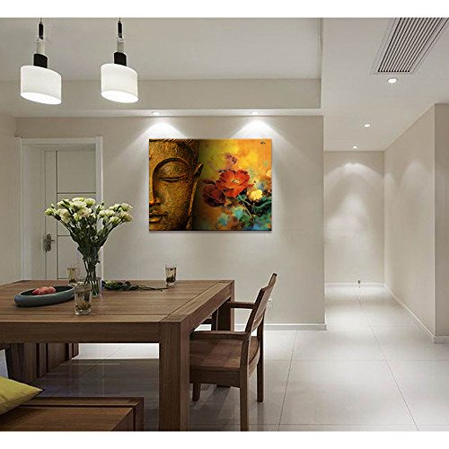 Visual Art Decor Large Well-Designed Buddha Canvas Wall Art Buddha Statue Painting Prints Framed Ready To Hang Pure Belief Buddism Piccture For Zen Living Room Bedroom Decoration #TOP2