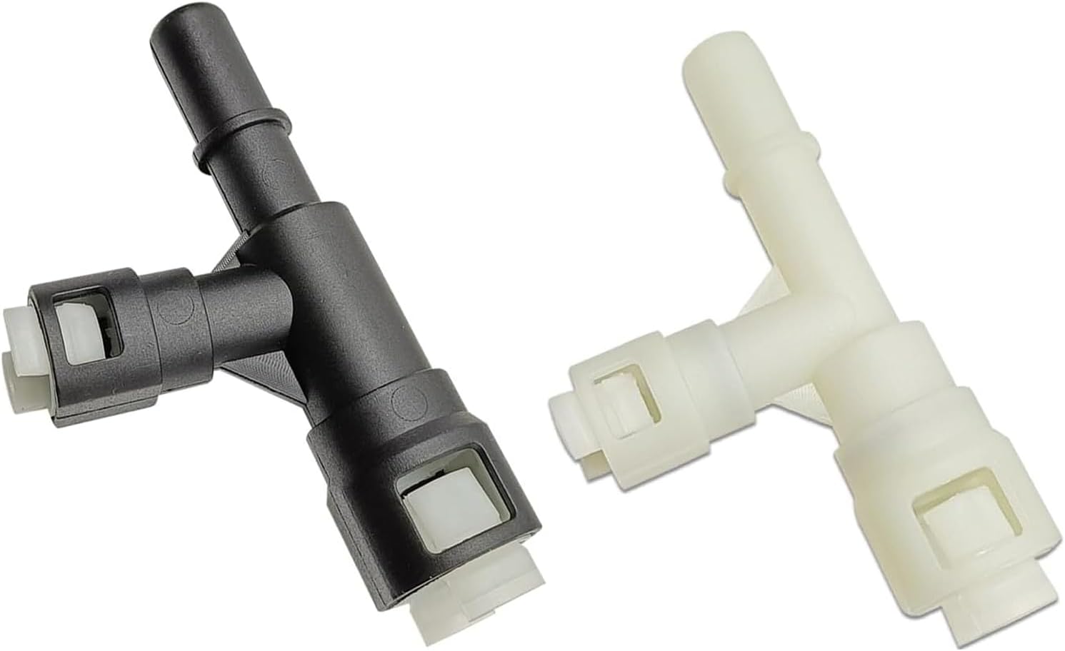 2PCS Heater Hose Connector,Heater Core Hose Tee Connector Compatible with Chevy 2000-2014, 2007-2014 Silverado Sierra,GMC,for Most Cars Sedans SUV(Black & White)