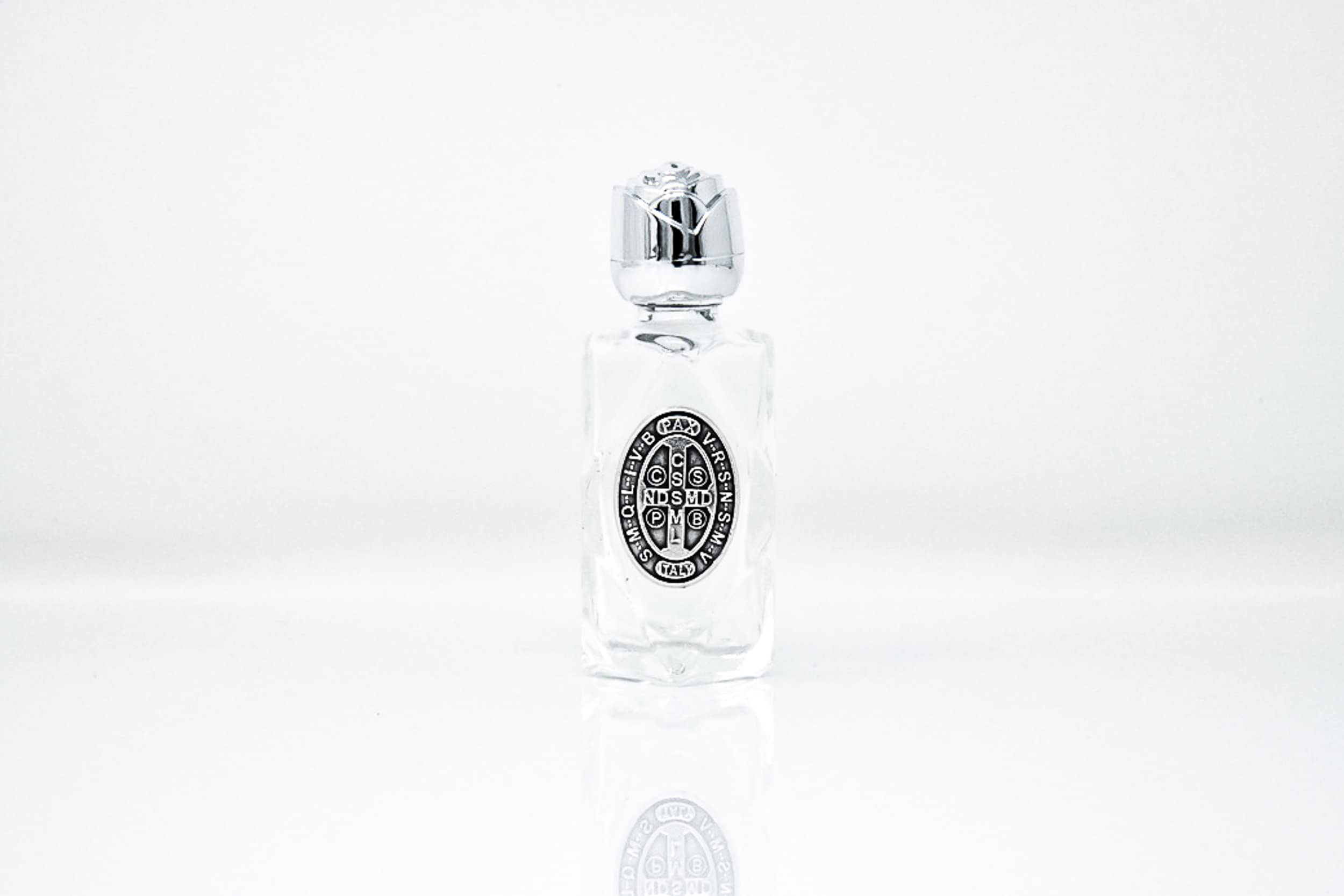 Catholic Gift Shop Saint Benedict Glass Bottle filled with Lourdes Holy Water