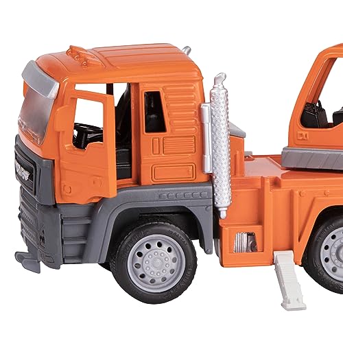 Driven by Battat – 35-teiliges Baustellen Spielset für Kinder – Kran Spielzeug & Zubehör – Großes Set – Spielzeugbrücke, Straßenschilder und mehr – ab 3 Jahren – Micro Brückenbau Spielzeug (35 Teile)