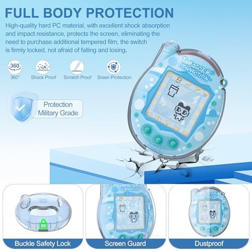 Image of for Tamagotchi Connection Case, Clear Hard PC Drop-Proof Protective Cover, Transparent Portable Carrying Storage Case for Tamagotchi Connection Accessories (Cover Only), Translucent Blue
