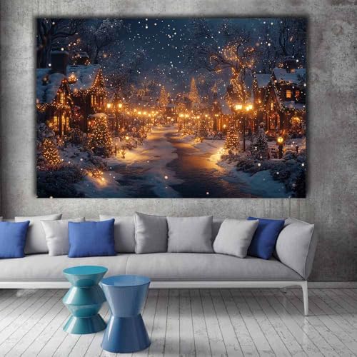 Tableau moderne paysage hiver pour une ambiance de Noël sereine - 2