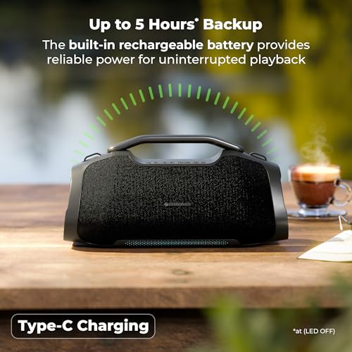 Image of Zebronics 2026 Launch 75W Bluetooth Speaker, Upto 5Hrs Playback, Dual 78mm Drivers, 101mm Subwoofer, Dual Passive Radiators, RGB Modes, 6.3mm Mic Input, TWS, BT v5.3, Type-C (Sound Feast 550)