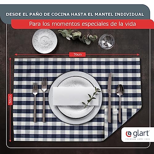 Paños de cocina grises a cuadros confeccionados en algodón prelavado premium 8