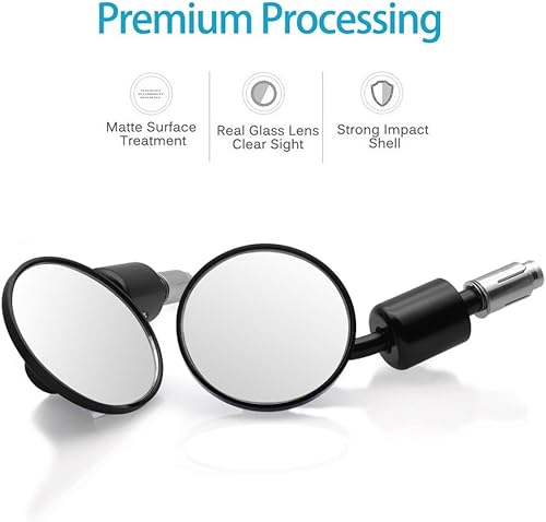 Miniatura 3 de MZS - Espejos retrovisores para motocicleta, CNC, redondos, 7/8 pulgadas, estándar hueco, compatible con Honda Suzuki Yamaha Kawasaki Ducati BMW
