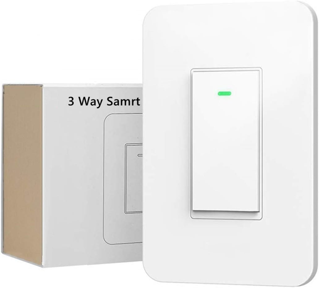 Nexete 3-Way Smart Wi-Fi Wall Light Switch Work with Amazon Alexa Google Assistant, Timing Function No Hub Required (3 Way Smart Switch 1- Pack)